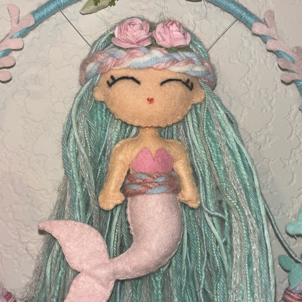 Handmade Mermaid Dreamcatcher with Pastel Colors - Picture 2 of 5